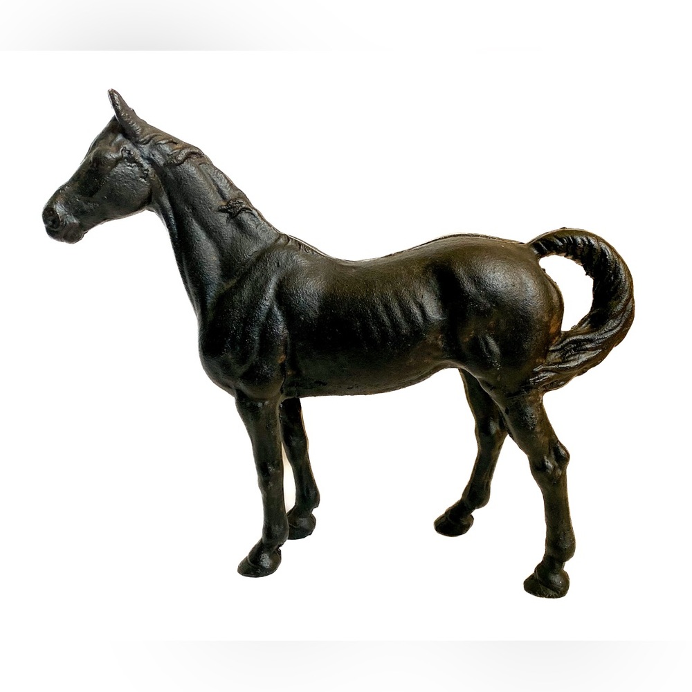 Antique Hubley cast iron horse door stop